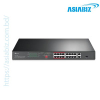 TP-Link TL-SL1218P 16-Port + 2-Port Gigabit Rackmount Switch with 16-Port PoE+